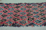 Colorful Moroccan Berber Rug 2.7 X 5.5 Feet - Vibrant Diamond Pattern