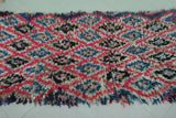 Colorful Moroccan Berber Rug 2.7 X 5.5 Feet - Vibrant Diamond Pattern