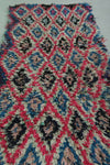 Colorful Moroccan Berber Rug 2.7 X 5.5 Feet - Vibrant Diamond Pattern