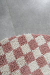 Handmade Pink & White Round Moroccan Rug - Custom Sizes