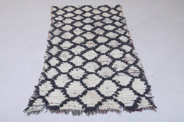 Moroccan berber rug – 3.1 x 6.1 ft | Black & white diamond pattern