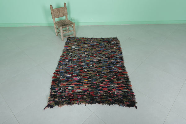 Colorful handmade Moroccan berber rug – 3.4 FT X 5.1 FT | Vibrant shaggy design