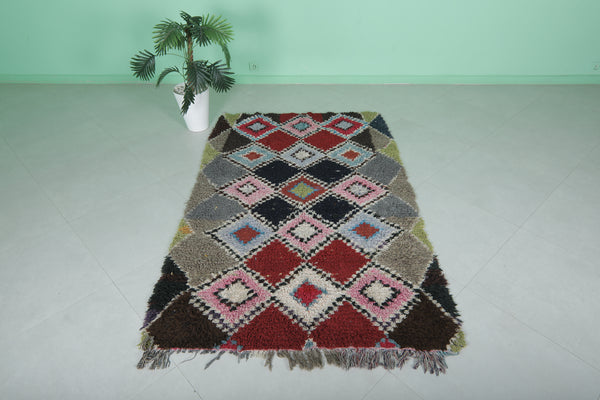 Vintage old Moroccan rug – 4.4 x 6.8 ft | Authentic colorful Moroccan carpet