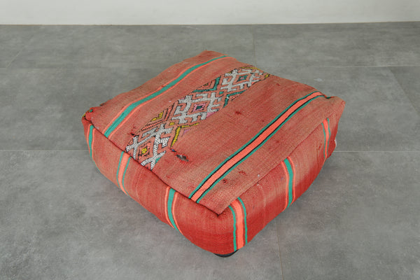 Moroccan kilim wool poufs - Vintage floor cushions