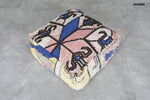 Colorful Kilim Ottoman pouf – Handwoven Geometric Design