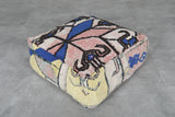 Colorful Kilim Ottoman pouf – Handwoven Geometric Design