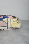 Colorful Kilim Ottoman pouf – Handwoven Geometric Design
