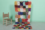 Vibrant Moroccan Berber Rag Rug - 2.7 x 6.2 ft | Multicolored Handmade Shag Carpet