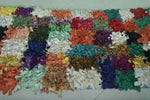 Vibrant Moroccan Berber Rag Rug - 2.7 x 6.2 ft | Multicolored Handmade Shag Carpet