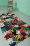 Vibrant Moroccan Berber Rag Rug - 2.7 x 6.2 ft | Multicolored Handmade Shag Carpet