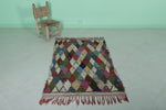 Fabulous Moroccan Boucherouite Berber Rug – 3 FT X 4.5 FT