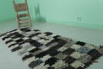 Moroccan Berber Rug 2.1 X 5.9 Feet - Neutral Patchwork Design