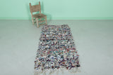 Handmade Moroccan Boucherouite Rug - 2.4 FT X 5.3 FT | Unique Recycled Fabric Shag Rug