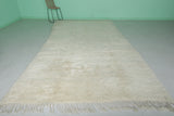 Beni Ourain Moroccan Rug - 6.6 x 11.6 FT Off-White Wool Rug