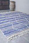 8.4 x 10.2 FT Flatwoven Moroccan Rug – Gray & Blue Geometric Stripes