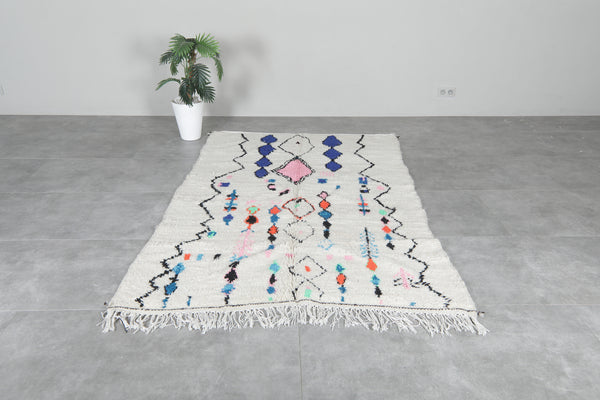 Colorful handmade rug 5.1 x 7.8 ft - Moroccan tribal design