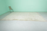 Beni Ourain Moroccan Rug - 6.6 x 11.6 FT Off-White Wool Rug