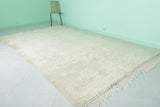 Beni Ourain Moroccan Rug - 6.6 x 11.6 FT Off-White Wool Rug