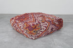 Handwoven Moroccan Floor Cushion – Rust & Burgundy Wool Pouf