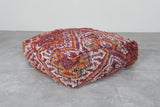 Handwoven Moroccan Floor Cushion – Rust & Burgundy Wool Pouf