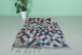 Colorful Moroccan Berber Boucherouite Rug -  3.7 FT × 5.6 FT | Handmade Eco-Friendly Carpet