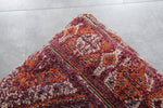Handwoven Moroccan Floor Cushion – Rust & Burgundy Wool Pouf