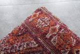 Handwoven Moroccan Floor Cushion – Rust & Burgundy Wool Pouf