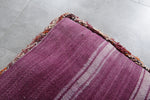 Handwoven Moroccan Floor Cushion – Rust & Burgundy Wool Pouf