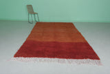 Handmade Moroccan Rug - 6.1 x 10.3 ft Orange and Red Wool Rug