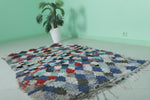 Colorful Moroccan Berber Boucherouite Rug -  3.7 FT × 5.6 FT | Handmade Eco-Friendly Carpet