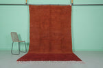 Handmade Moroccan Rug - 6.1 x 10.3 ft Orange and Red Wool Rug