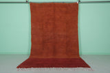 Handmade Moroccan Rug - 6.1 x 10.3 ft Orange and Red Wool Rug