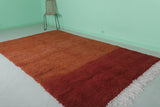 Handmade Moroccan Rug - 6.1 x 10.3 ft Orange and Red Wool Rug