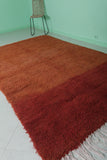 Handmade Moroccan Rug - 6.1 x 10.3 ft Orange and Red Wool Rug