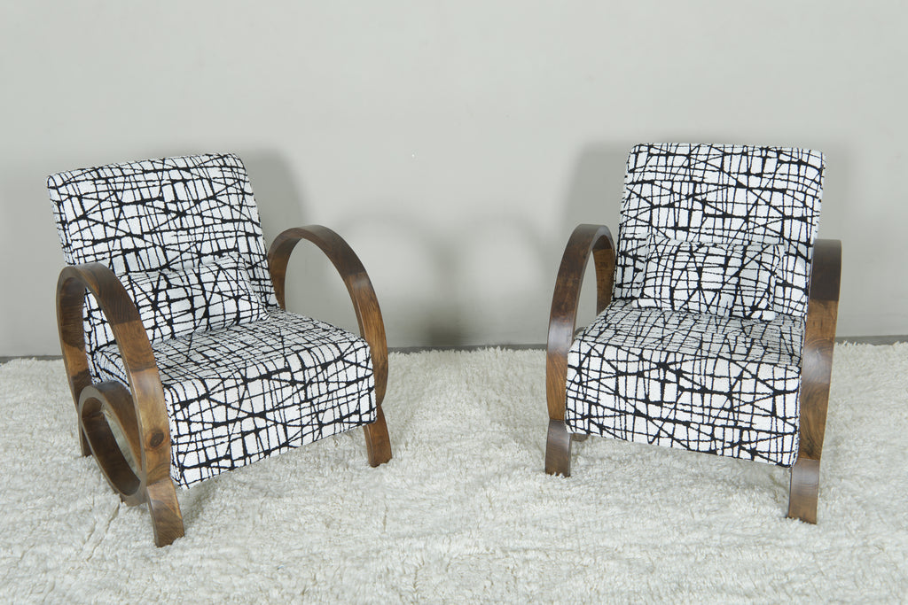 Art Deco Walnut Armchair