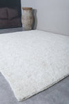 Handwoven Custom Moroccan Wool Rug - All-White Elegance