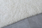 Handwoven Custom Moroccan Wool Rug - All-White Elegance