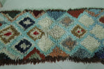 Colorful Moroccan Berber Rug 1.8 X 4 Feet - Handmade Geometric Diamond Pattern