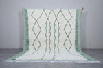 Custom White Moroccan Rug with Green Stripes – Custom Sizes