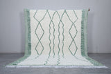 Custom White Moroccan Rug with Green Stripes – Custom Sizes