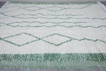 Custom White Moroccan Rug with Green Stripes – Custom Sizes