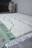 Custom White Moroccan Rug with Green Stripes – Custom Sizes