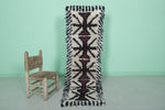 Moroccan Berber Rug 1.9 X 6.2 Feet - Bold Tribal Handmade Boucherouite