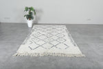 Moroccan Wool Rug 4.8 FT × 7.9 FT | Diamond Design with Black Detailing