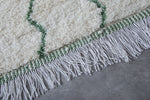 Custom White Moroccan Rug with Green Stripes – Custom Sizes