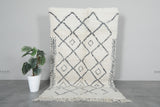 Moroccan Wool Rug 4.8 FT × 7.9 FT | Diamond Design with Black Detailing