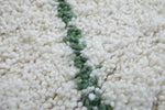 Custom White Moroccan Rug with Green Stripes – Custom Sizes