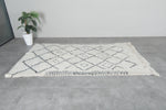 Moroccan Wool Rug 4.8 FT × 7.9 FT | Diamond Design with Black Detailing