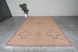 Moroccan Flatweave Wool Rug - 7.3 x 9.3 feet Minimal Tribal Kilim Carpet