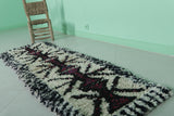 Moroccan Berber Rug 1.9 X 6.2 Feet - Bold Tribal Handmade Boucherouite